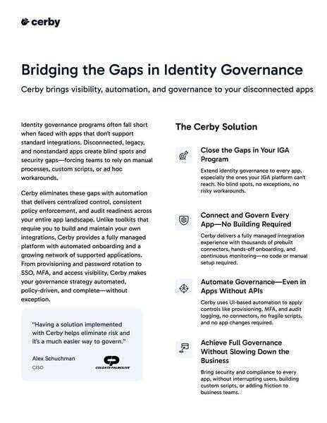 Bridging the Gaps in Identity Governance