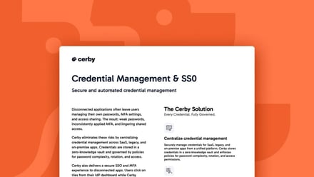Credential Management and SSO