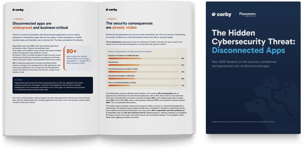 Ponemon Ponemon Report: The Hidden Security Threat of Disconnected Apps | Cerby