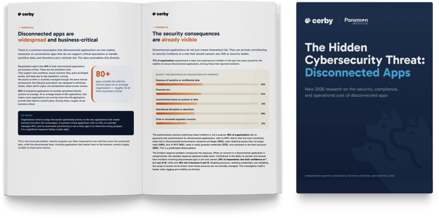 Ponemon Ponemon Report: The Hidden Security Threat of Disconnected Apps | Cerby