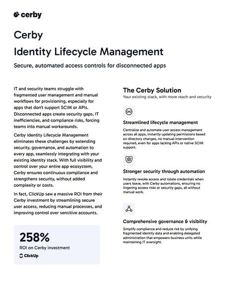 Cerby Identity Lifecycle Management