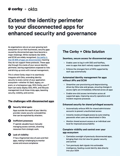 Cerby + Okta Solution Brief