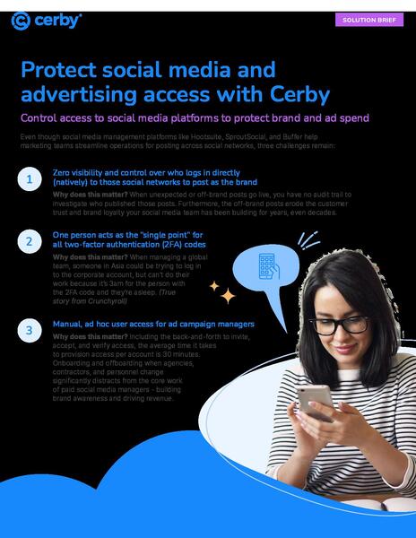 Protect social media and advertising access with Cerby