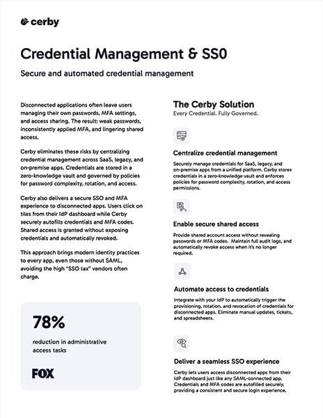 Credential Management & SSO