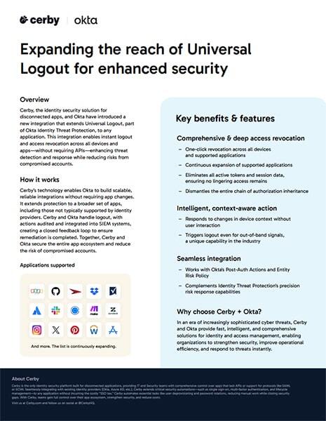 Extend Universal Logout to Any App with Okta and Cerby