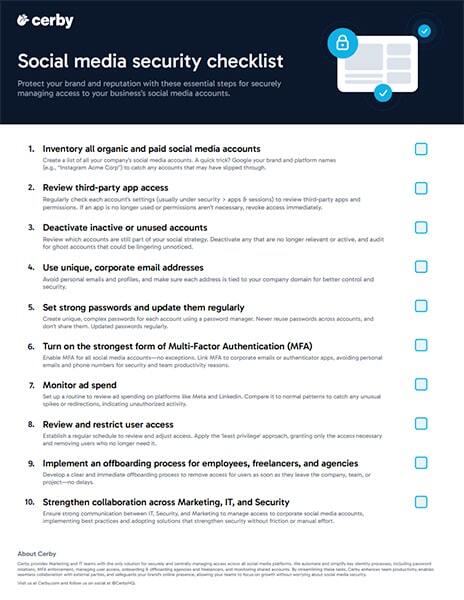 Protect Your Brand on Social Media—Get the Essential Security Checklist for 2025