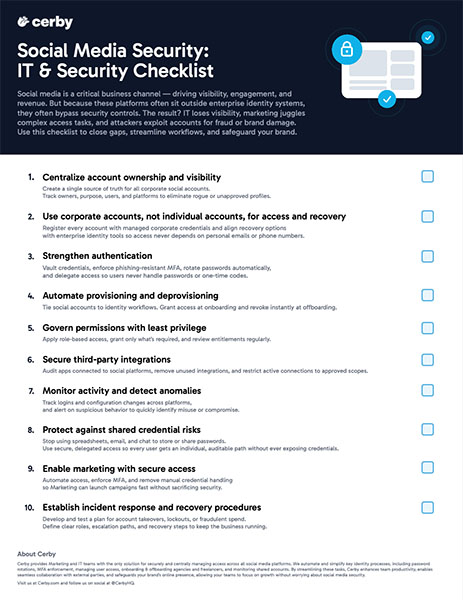 Social Media Security: IT & Security Checklist